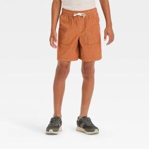 Cat & Jack Boys Pull-On Corduroy Shorts L 10/12 Brown Above Knee Adjust Waist